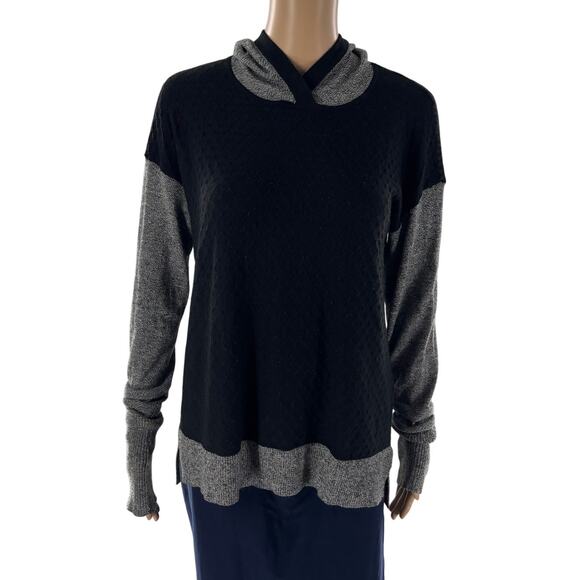 Smartwool Shadow Gray Pine Black Hooded Pullover Sweater - Picture 4 of 12